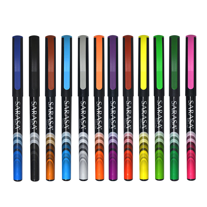 Sarasa Fineliner Pen, Assorted (12 Pack)