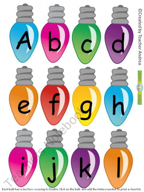 Alphabet Christmas Lights