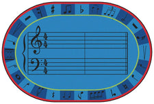 A-Sharp Music KID$ Value PLUS Discount Classroom Carpet, 8' x 12' Oval