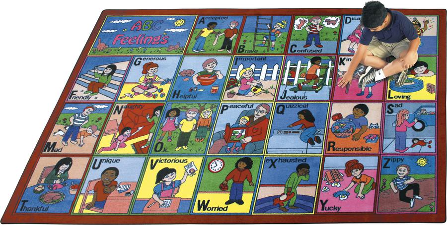 ABC Feelings© Classroom Circle Time Rug, 7'8" x 10'9" Rectangle