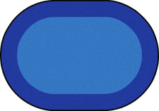 All Around™ Blue Classroom Carpet, 7'8" x 10'9" Oval