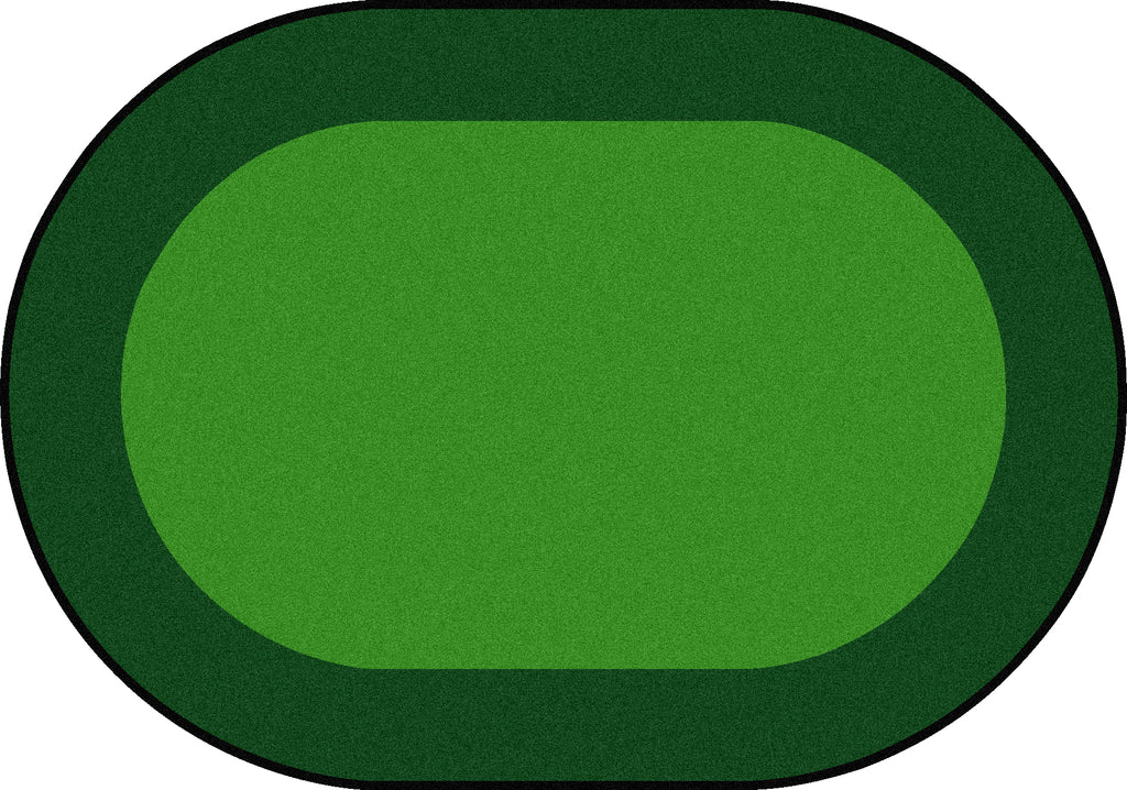 All Around™ Green Classroom Carpet, 5'4" x 7'8" Oval