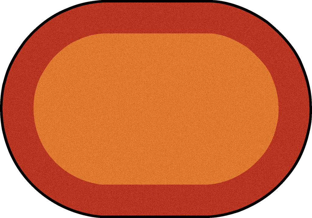 All Around™ Orange Classroom Carpet, 5'4" x 7'8" Oval
