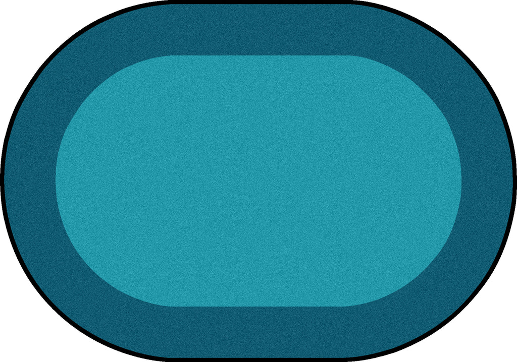 All Around™ Teal Classroom Carpet, 5'4" x 7'8" Oval