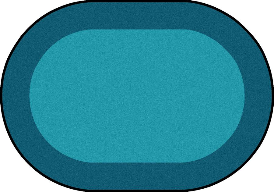 All Around™ Teal Classroom Carpet, 7'8" x 10'9" Oval