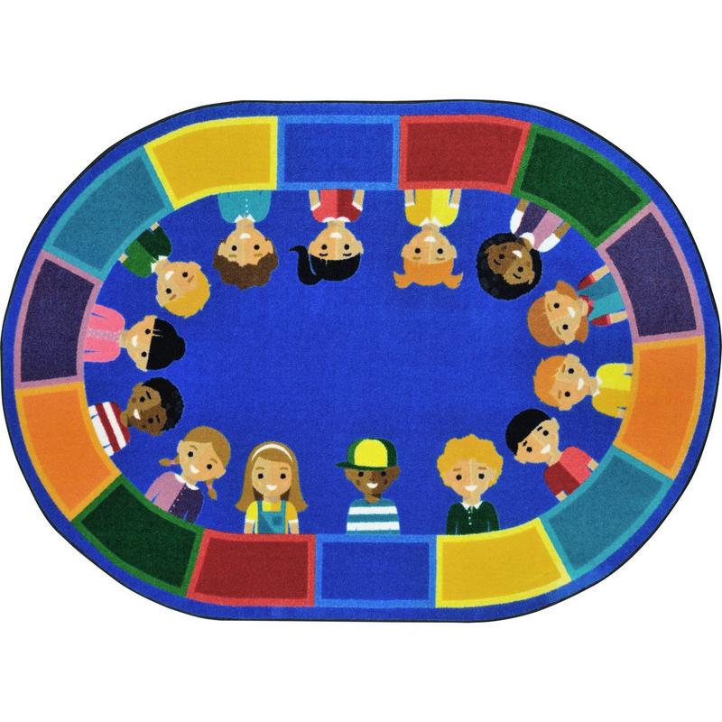 All of Us Together™ Classroom Circle Time & Seating Rug, 7'8" x 10'9" Oval