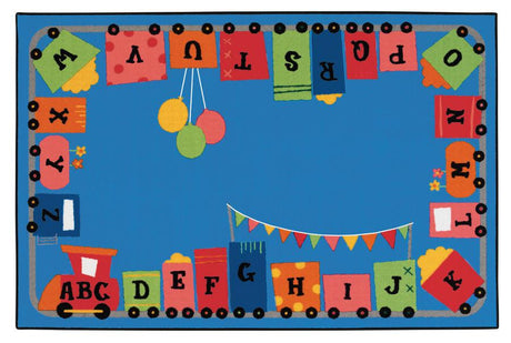 Alpha Fun KID$ Value PLUS Discount Train Rug, 8' x 12' Rectangle