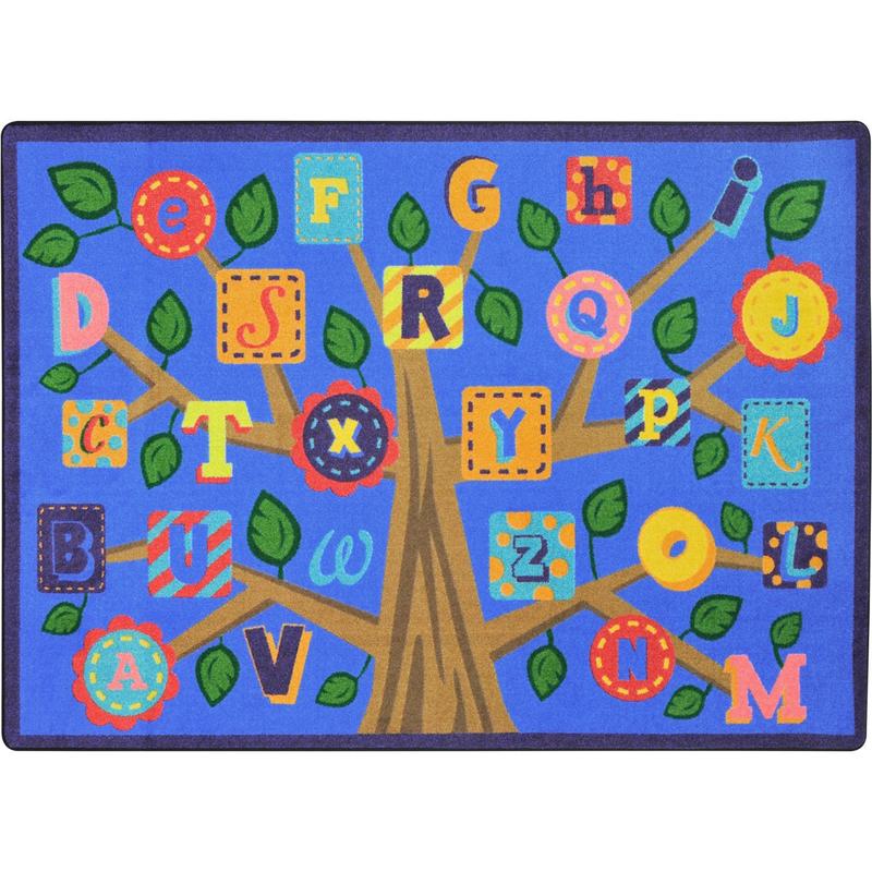 Alphabet Leaves™ Soft Classroom Circle Time Rug, 5'4" x 7'8" Rectangle