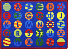 Alphabet Patterns™ Classroom Circle Time Rug, 7'8" x 10'9" Rectangle