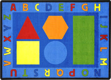Alphabet Shapes© Classroom Circle Time Rug, 7'8" x 10'9" Rectangle
