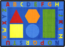 Alphabet Shapes© Classroom Rug, 5'4" x 7'8" Rectangle
