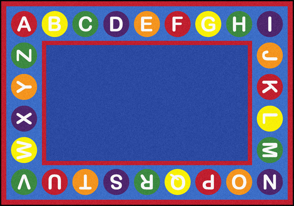 Alphabet Spots© Primary Classroom Rug, 5'4" x 7'8" Rectangle