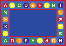 Alphabet Spots© Primary Classroom Rug, 5'4" x 7'8" Rectangle