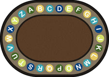 Alphabet Spots© Earthtone Classroom Circle Time Rug, 7'8" x 10'9"  Oval