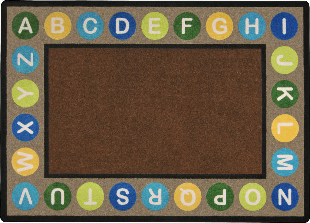 Joy Carpets Alphabet Spots© Earthtone Classroom Rug, 5'4