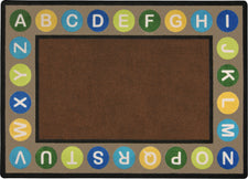 Alphabet Spots© Earthtone Classroom Circle Time Rug, 7'8" x 10'9" Rectangle
