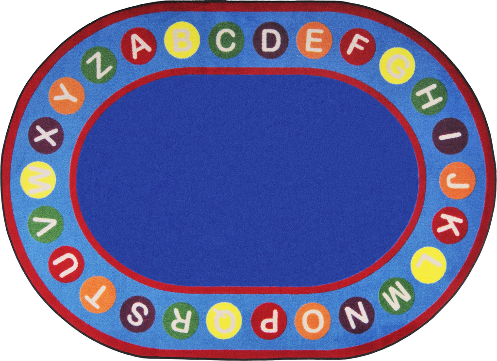 Alphabet Spots© Primary Classroom Rug, 5'4" x 7'8" Oval