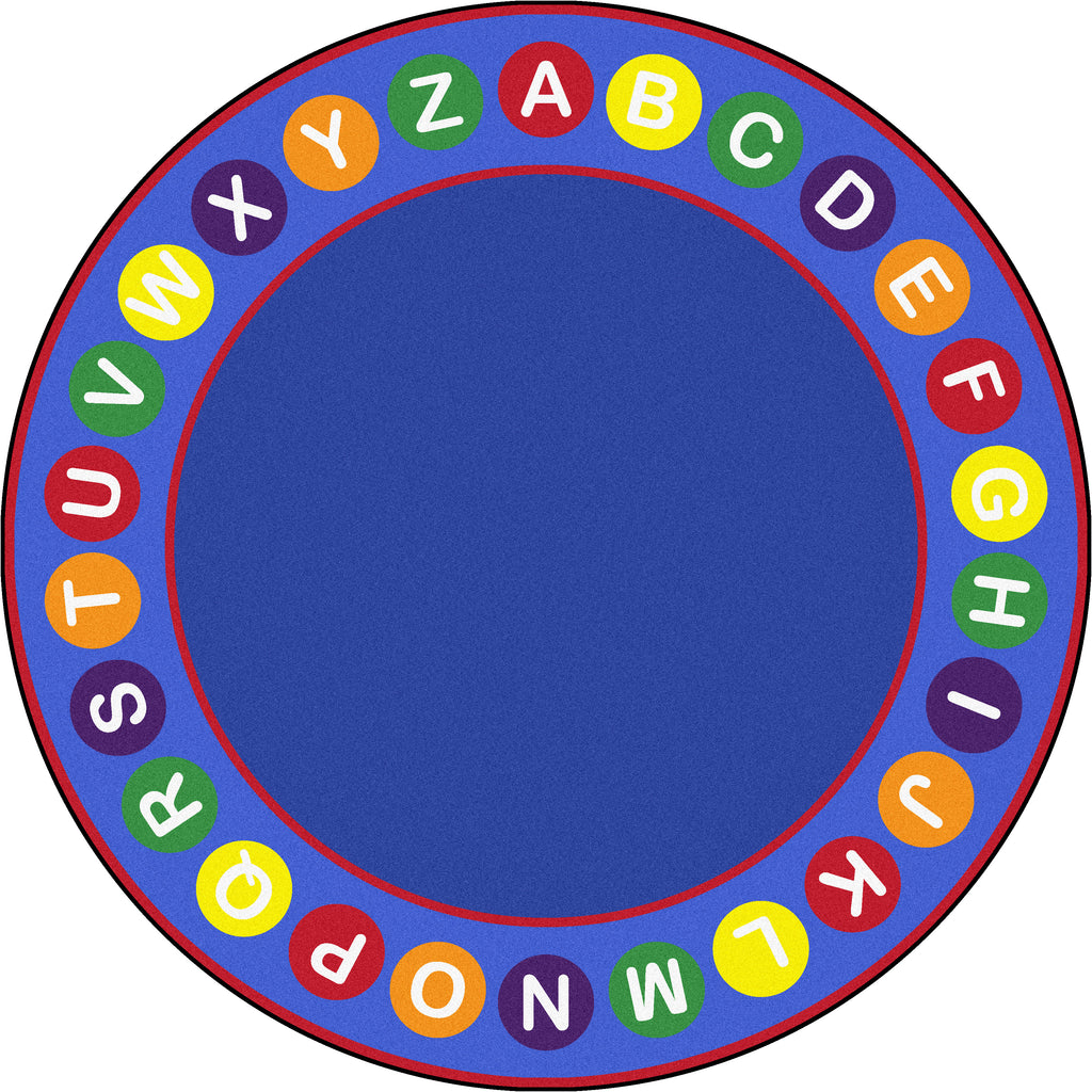 Alphabet Rug Round Joy Carpets Alphabet Spots© Primary Classroom Rug, 7'7