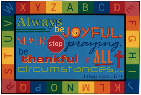 Always Be Joyful KID$ Value PLUS Discount Circle Time Rug, 6' x 9' Rectangle