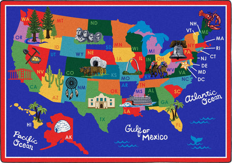 America the Beautiful© Classroom Rug, 7'8" x 10'9" Rectangle