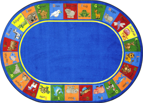 Animal Phonics© Primary Classroom Rug, 5'4" x 7'8"  Oval