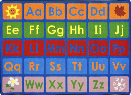 Any Day Alphabet© Primary Classroom Rug, 5'4" x 7'8" Rectangle