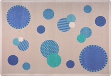 Baby Dots© Classroom Rug, 5'4" x 7'8" Rectangle Blue