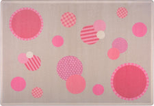 Baby Dots© Classroom Rug, 5'4" x 7'8" Rectangle Pink
