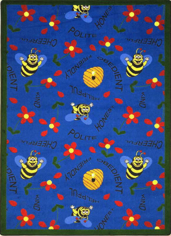 Behaviour Management Rugs Joy Carpets Bee Attitudes© Classroom Rug, 5'4