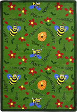 Bee Attitudes© Classroom Rug, 5'4" x 7'8" Rectangle Green