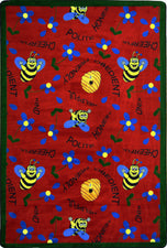 Bee Attitudes© Classroom Rug, 7'8" x 10'9" Rectangle Red