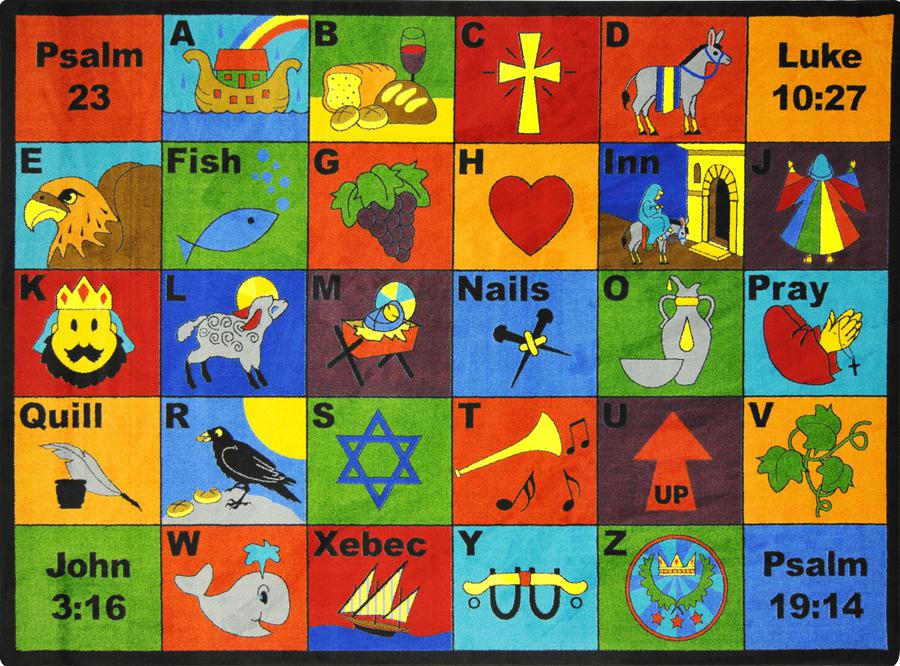 Bible Phonics© Classroom Circle Time Rug, 7'8" x 10'9" Rectangle
