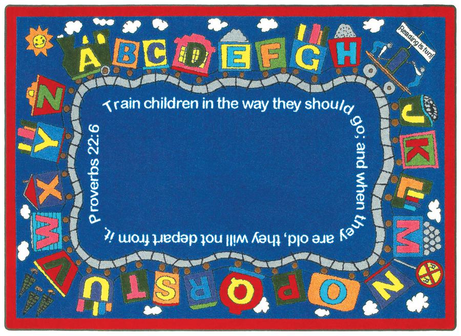 Alphabet Train Rug Joy Carpets Bible Train© Alphabet Classroom Rug, 7'8