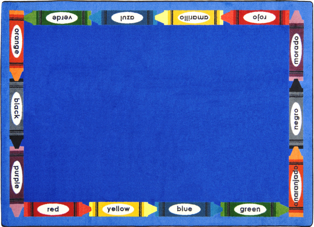 Bilingual Colors© Classroom Circle Time Rug, 7'8" x 10'9" Rectangle