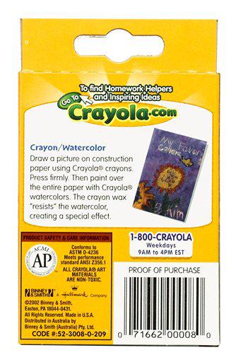 Crayola Crayons 8 Color Peggable