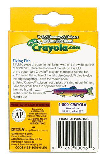 Crayola Crayons 16 Color Peggable