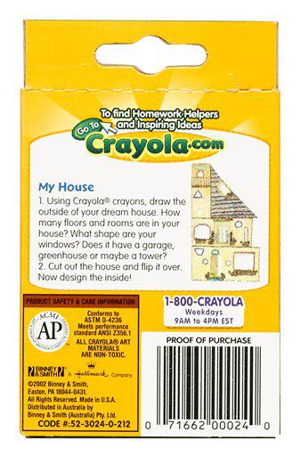 Crayola Crayons 24 Color Peggable