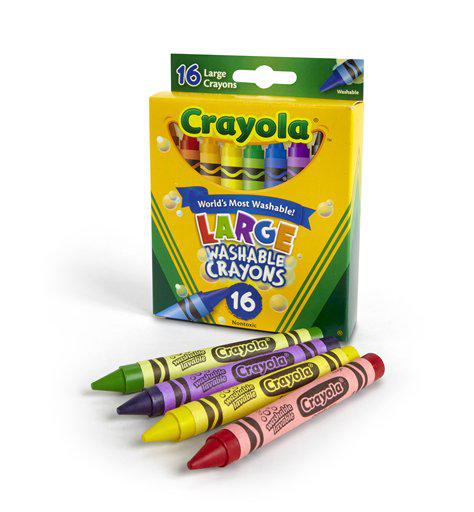 Crayola Washable Crayons, Large - 16 crayons