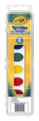 Washable Watercolors 8 With Brush