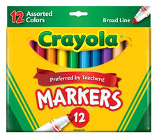 Crayola Markers 12 Count Assorted Colors Conical Tip