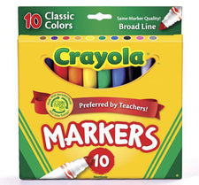 Crayola Taklon Watercolor 10 Count Brush Classic Broad Line Markers