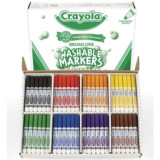 Crayola Washable Markers Classpack, 200 Markers in 8 Colors