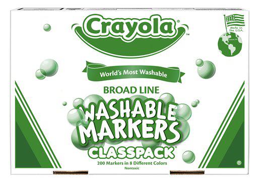 Crayola Washable Markers Classpack, 200 Markers in 8 Colors