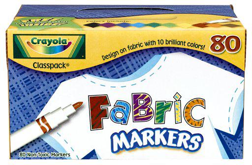 Crayola Fabric Marker 80 Count 10 Color Classpack