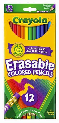 Crayola Erasable Colored Pencils, Assorted Colors, Art Tools for Kids, 12  Count