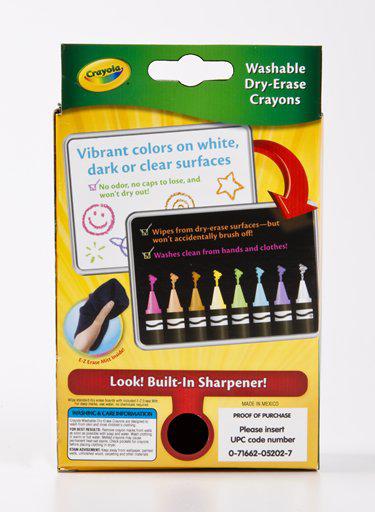 Crayola Dry Erase Bright 8 Count Crayons