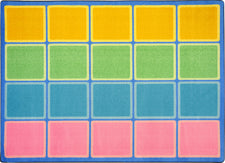 Blocks Abound© Pastel Classroom Rug, 5'4" x 7'8" Rectangle