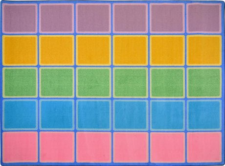 Blocks Abound© Pastel Classroom Circle Time Rug, 7'8" x 10'9" Rectangle