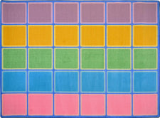 Blocks Abound© Pastel Classroom Circle Time Rug, 7'8" x 10'9" Rectangle