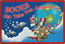 Books Can Take You Anywhere© Classroom Rug, 7'8" x 10'9" Rectangle